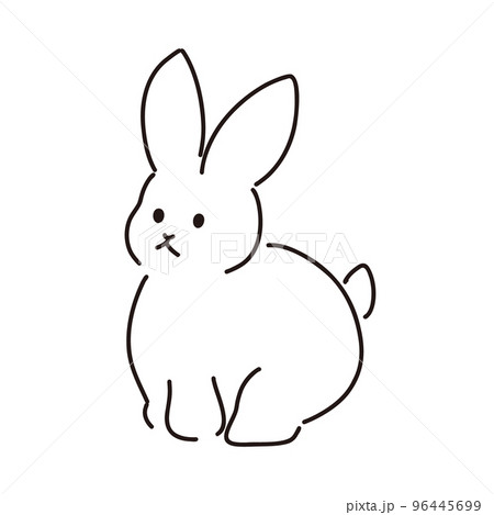 年賀状にも使える手描きのシンプルなうさぎ 96445699