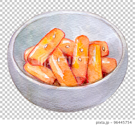 韓國食品水彩插圖炒年糕 96445754