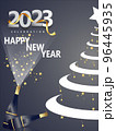 Happy new year 2023 gold and black collors place for text christmas stars 96445935
