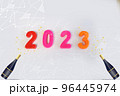2023 new year. Greeting of 2023 new year for card, banner, media post template 96445974