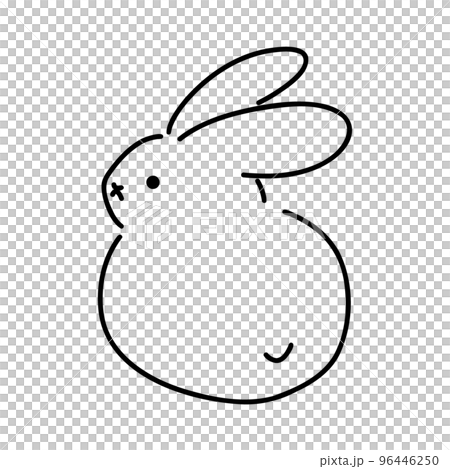可以用來做年卡的手繪簡單兔子 可以用來做年卡的手繪簡單兔子 96446250