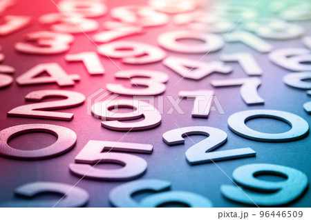 Mathematics abstract background made with solid numbers 96446509