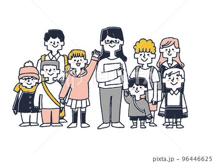 教育を平等に受けることのできる様々な年齢の子供たち 96446625