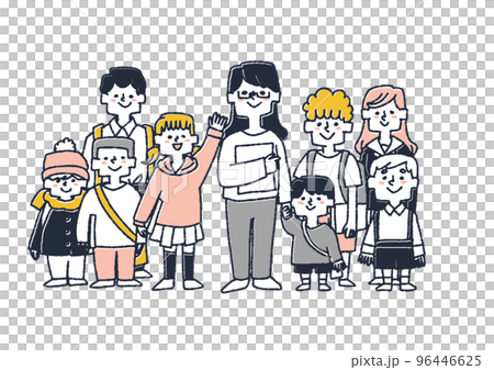 教育を平等に受けることのできる様々な年齢の子供たち 96446625