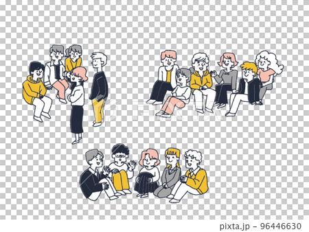 Illustration of young people gathering and exchanging opinions 96446630