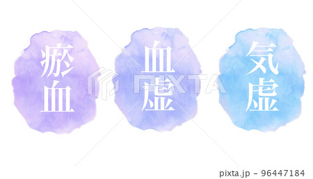 東洋医学の気虚血虚瘀血のイラスト　水彩アイコン 96447184