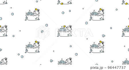 dog seamless pattern french bulldog shower bath vector icon soap bubble shampoo pet duck rubber puppy toy cartoon character gift wrapping paper tile background repeat wallpaper scarf isolated symbol i 96447737