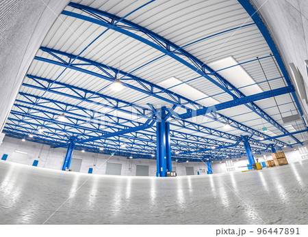 interior of a warehouse fisheye view. interior of a warehouse fisheye view. 96447891