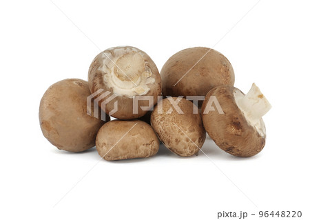 Baby portobellos mushrooms isolated on white 96448220
