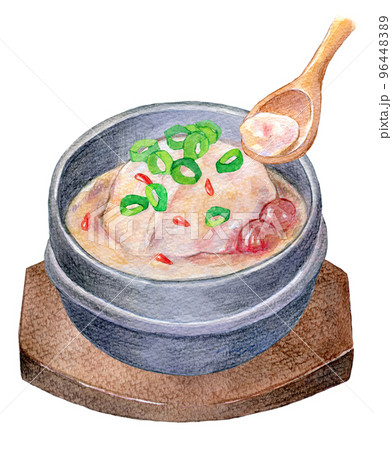 韓国料理　水彩イラスト　参鶏湯 96448389