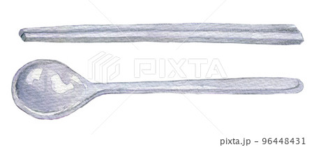 韓国料理　水彩イラスト　スッカラ　箸 96448431