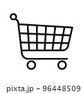 Shopping cart icon. Empty trolley. Pictogram isolated on a white background. 96448509