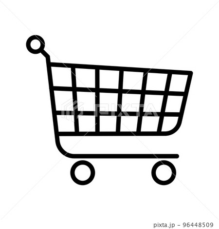 Shopping cart icon. Empty trolley. Pictogram isolated on a white background. 96448509