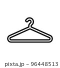 Clothes hanger icon. Clothes rack. Pictogram isolated on a white background. 96448513