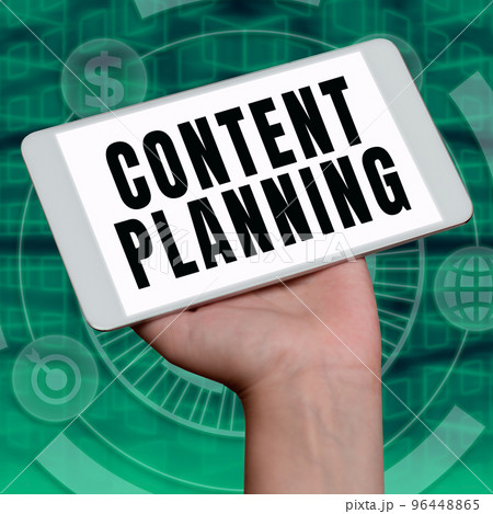 Handwriting text Content Planning. Business approach establish a fluid workflow around the creation of content Handwriting text Content Planning. Business approach establish a fluid workflow around the creation of content 96448865