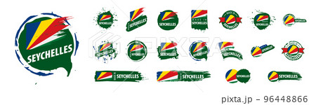 Seychelles flag, vector illustration on a white background Seychelles flag, vector illustration on a white background 96448866