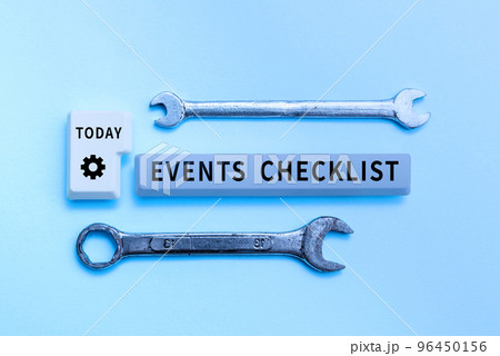 Conceptual display Events Checklist. Business overview invaluable tool for successfully managing your affair 96450156