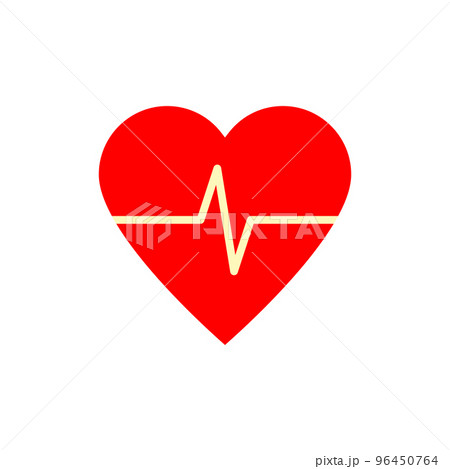 Heart pulse. Heartbeat line with shape of red heart. Vector icon. Heart pulse. Heartbeat line with shape of red heart. Vector icon. 96450764