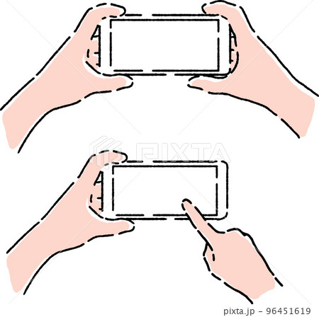 手書き 手 スマホ操作 手書き 手 スマホ操作 96451619