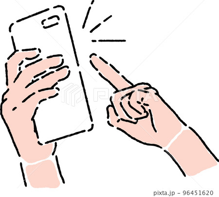 手書き　手　スマホ操作 96451620