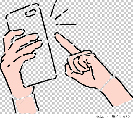 手書き　手　スマホ操作 96451620
