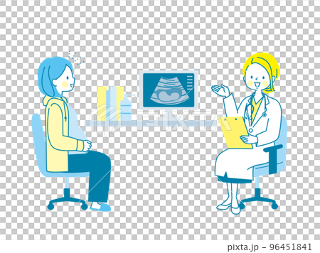 妊婦さんとお医者さんのイラスト素材 96451841