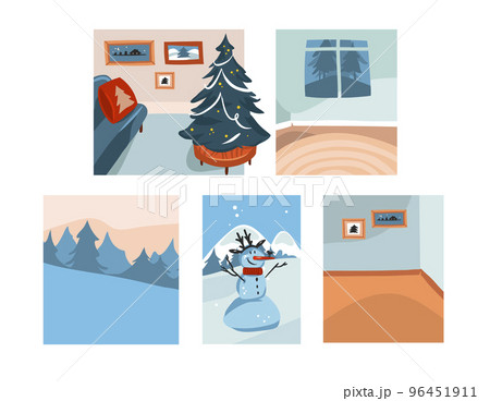 Hand drawn vector abstract fun stock flat Merry Christmas,and Happy New Year cartoon festive card with cute illustrations of Xmas scenes collection set bundle isolated on white background Hand drawn vector abstract fun stock flat Merry Christmas,and Happy New Year cartoon festive card with cute illustrations of Xmas scenes collection set bundle isolated on white background 96451911