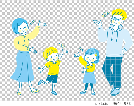 A family set with a smile to introduce cheerfully 96451928