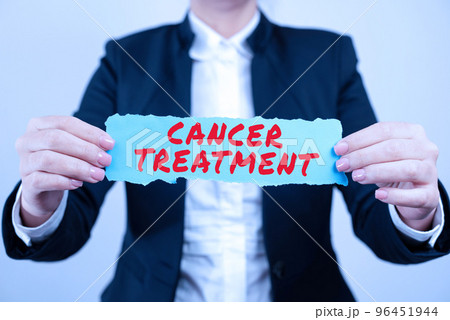Writing displaying text Cancer Treatment. Business showcase The management of medical care given to a cancer patient 96451944