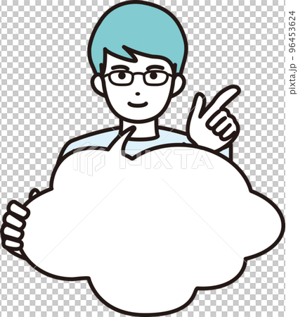 Illustration of a man with a speech bubble 96453624