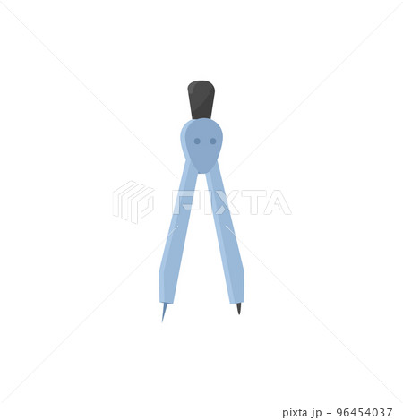 Compass or divider tool, flat vector illustration isolated on white background. Compass or divider tool, flat vector illustration isolated on white background. 96454037