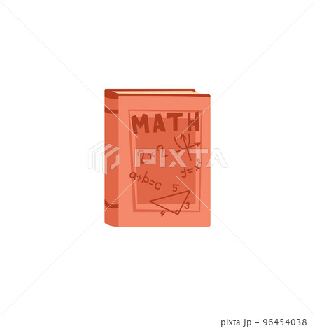 Math textbook for children, flat vector illustration isolated on white background. Math textbook for children, flat vector illustration isolated on white background. 96454038