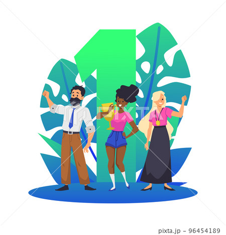Business goal achievement and teamwork flat vector illustration isolated. 96454189