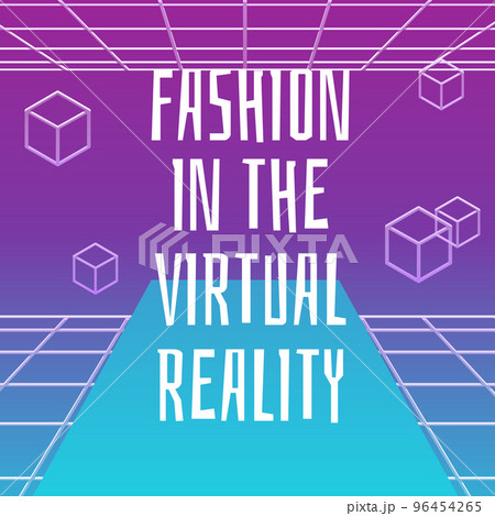 Fashion in the virtual reality, poster template flat vector illustration. 96454265