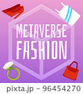 Metaverse fashion and shopping poster template, flat vector illustration. 96454270