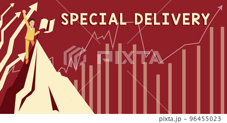 Handwriting text Special Delivery. Concept meaning delivery of a letter or package quicker and more expensive 96455023
