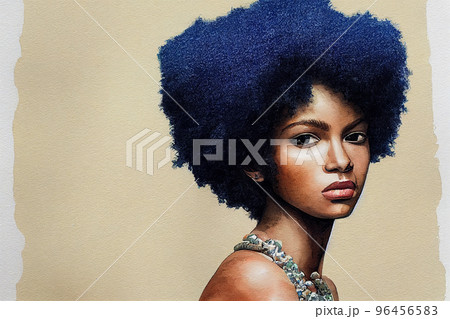 Portrait closeup Beauty fantasy african woman face Fashion model girl goddess posing. Arab turban head, jewellery bracelets. Professional makeup 96456583