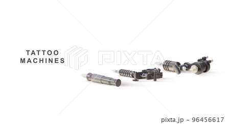 3d realistic set tattoo machines. Vector illustration. 3d realistic set tattoo machines. Vector illustration. 96456617