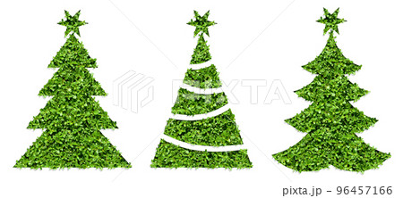 装飾に使える切り抜き素材、緑のクリスマスツリーセット 装飾に使える切り抜き素材、緑のクリスマスツリーセット 96457166