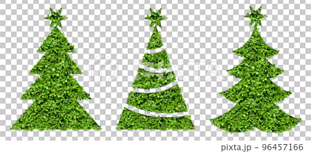 装飾に使える切り抜き素材、緑のクリスマスツリーセット 装飾に使える切り抜き素材、緑のクリスマスツリーセット 96457166