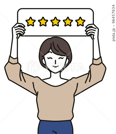 高評価レビューと顧客満足を表現したイラスト 96457634