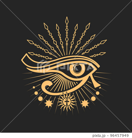 Esoteric magic symbol Horus eye egyptian occult - Stock