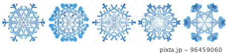 Snowflakes Dark Blue Ice Crystal Winter Symbol 96459060