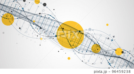 Abstract DNA background with plexus effect. Scientific and technological concept. 96459238