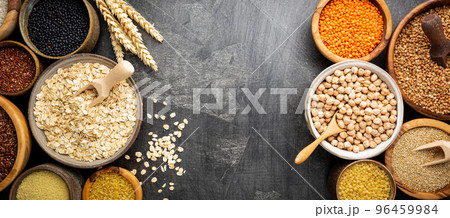 Bowls with different grains Bowls with different grains 96459984