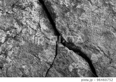 Crack in the rock on mountain in shades of grey. Crack in the rock on mountain in shades of grey. 96460752