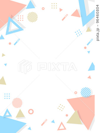 ピンクとブルーの三角形で構成する幾何学パターンの背景素材 96460804