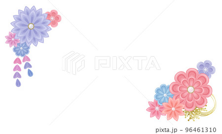 つまみ細工の髪飾りのフレーム_16:9 つまみ細工の髪飾りのフレーム_16:9 96461310