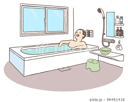朝風呂中の男性 96461416