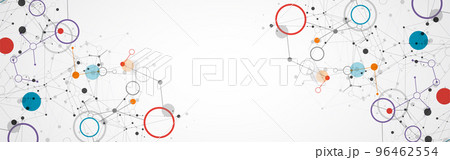 Template for science and technology presentation. Plexus style background. 96462554